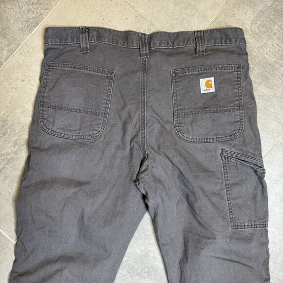 Carhartt Rugged Flex Rigby Canvas Pants Mens 36x30 Gray 102291 Workwear - Picture 7 of 10
